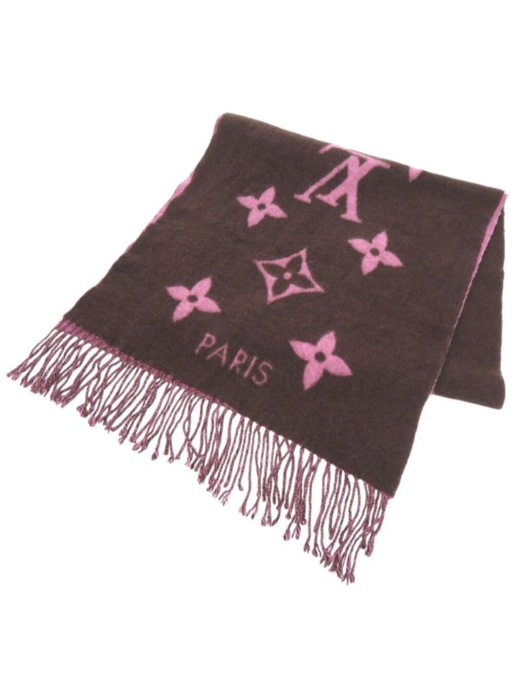 Louis Vuitton Echarpe Reykjavik Cashmere Brown Pink Scarf